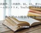あなただけの素敵な物語を文字に起こします 小説・シナリオ。どんな物でも書きます。 イメージ1