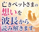 亡きペットさまの想いを波長から読み解きます 愛する家族との絆を、古神道と波長の視点で丁寧に読み解きます。 イメージ1