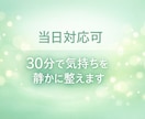 当日OK｜30分で静かに気持ちを整えます 今つらいあなたへ　30分の短時間セッションで感情を整理します イメージ1
