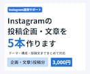 Instagramの投稿企画・文章を5本作ります テーマ・構成・投稿文をまとめて5本ご提案 イメージ1