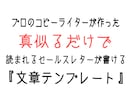 ココナラで大活躍！セールス文章テンプレート授けます 欲しかった手に職『セールスライティング』を稼ぎながら修得 イメージ1