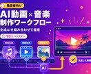 AI動画・音楽制作のワークフローを教えます SunoとKLINGで曲も映像も。収益化までの実践講座 イメージ1