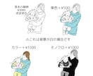家族やお子さんのイラストを♡線画で可愛く描きます 即日〜4日で納品！ビジネス、アイコン、グッズ使用に♡ イメージ4