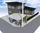 魅力的な外構プラン（パースのみ）の提案をします 3Dパースでイメージしやすい、VR体験もできます！ イメージ1