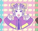 色違い一枚無料！可愛いイラスト描きます ランダムカラー1枚無料で付いてきます。似顔絵対応有 イメージ5