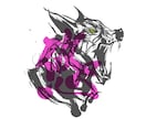 書家が墨絵イラスト・アイコンなど文字つきで描きます モノクロでも目にとまる、筆の質感。有名書道展入賞歴あり イメージ6