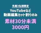 カット割りのみ！【低価格】動画編集 受付ます 限定3名様！カット作業のご依頼を受け付けております。 イメージ1