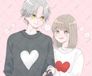 カップルイラストもOK！パステルカラーで描きます シンプルな塗りの優しい雰囲気のイラストはいかがでしょうか？ イメージ2