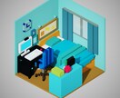ちいさなおへやデザインします 40*40*40のブロックでできた、小さなお部屋。 イメージ4