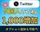 X(Twitter)の外国人いいねを増加します 30日補償あり/プロフあり・高品質/振り分け可能 イメージ1