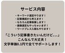 最大1万文字の文章を1000円で書きます KW選定からWP入稿まで全部丸投げOK! イメージ3