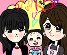 プレゼントやアイコンに♪かわいい似顔絵作成します かわいいキャラを似顔絵作成★アイコンやプレゼントにもぴったり イメージ3