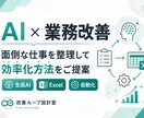 AIで業務改善の方法を提案します 面倒な作業を整理し、低コストな効率化案をご提案 イメージ1