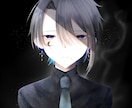 黒背景のキャラクターイラストを描きます 黒の中で輝くキャラクターを提供します イメージ2