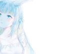 歌ってみたイラスト、動画用サムネを制作します 背景なし、白を活かして水彩で優しく、あなたの青で描きます イメージ5