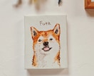 麻とクレヨンの質感を生かしてペット似顔絵を描きます 麻100％のやさしい素材感。ギフトや記念に。 イメージ6