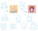 似顔絵など、アイコンの絵を描きます ★ゆる~いアイコン! 似顔絵でも、似顔絵じゃなくても! イメージ2
