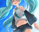 青が際立つ爽やかなイラストを描きます 歌みたやボカロ楽曲向けにイラストを制作します！ イメージ6