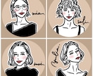 アイコン似顔絵イラストオシャレな雰囲気で作成します 似顔絵アイコン・SNS・名刺・ブログ用プロフィール画像作成 イメージ7