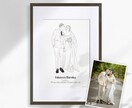 前撮り︱結婚写真からオシャレな線画イラストにします ウェルカムボードや結婚式後も楽しめるシンプルな線画イラストを イメージ6