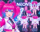 3DVtuberをキャラデザと三面図から制作します 配信画面/背景/ネームロゴ/離席中/待機中/OP/EDセット イメージ4