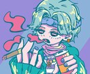 個性のあるキャラクターイラスト描きます アイコン、ジャケット写真等に使える色合いの絵を描きます！ イメージ3