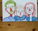 絵本タッチのクレヨン画似顔絵描きます 手書き似顔絵絵本タッチのクレヨン画でお描きします イメージ3