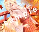 可愛い女の子イラストを販売します キラキラ綺麗な狐巫女イラストです イメージ1