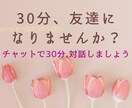 気軽に30分、チャットでお話し相手になります 話し相手が欲しいあなたに、温かな30分をお届け イメージ1