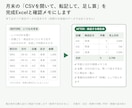 売上CSVを月末の報告表に集計します 月末のコピペ作業を、完成Excelと確認メモに イメージ2