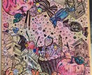 ミニ色紙サイズの絵画を作成します 世界に１つだけ！独創的でカワイイ、特別な作品です！ イメージ5