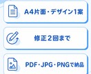 A4チラシ・フライヤーをデザインします 目的に合わせ見やすく伝わる紙面に整えます イメージ4