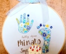 お子さまのメモリアル刺繍承ります 初めての絵、誕生日や身長体重など刺繍額で残しませんか？ イメージ3