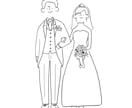 結婚式用のおふたりのイラストを描きます ドレスアップを想定したシンプルなイラストをご提供します イメージ1