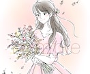 シンプルで優しいニュアンス線画イラストお描きします 商用利用可◎オプションにて動画や挿絵にも◎ イメージ1