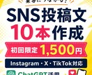 AIを活用しSNS投稿文を10本作成します 集客につながるSNS投稿文を作成します イメージ1