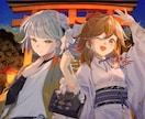 男女両対応！背景マシマシ一枚絵描きます 企業実績あり！ハイクオリティな一枚絵をお描きします イメージ3