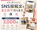 写真からお店のSNS投稿文を3本作ります 写真を送るだけ！忙しいお店のSNS発信をお手伝い イメージ1