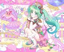 きらきら可愛いポップな世界観で描きます 配信用、イベント、SNSアイコン等、商用利用○ イメージ8