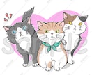 商用利用OK！猫の手書きイラスト販売しています SNS、パンフレットやチラシ、POP、名刺、印刷の素材に★A イメージ4