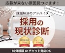 求人が来ない理由を“見える化”します 採用の現状診断＆改善アドバイス（60分相談＋後日レポート付） イメージ1