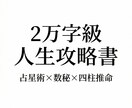 占星術と数秘と四柱推命で鑑定します 2万字級あなた専用の人生攻略ブックをお届けします イメージ1
