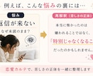 彼の気持ちではなく、あなたの苦しさを言語化します あなた専用の恋愛カルテを作成します イメージ2