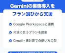 Geminiの業務導入をプラン選びから支援します Google Workspaceと組み合わせて設定します イメージ1