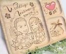 電熱ペンで結婚祝いの似顔絵プレート作ります ウッドバーニングで二人の似顔絵プレートでお祝いを！ イメージ5