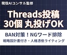 Threadsアカウント設計＋30投稿作成します とりあえず投稿×。ターゲットに刺さる「戦略的アカウント」構築 イメージ1