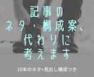 ブログ記事の構成案・ネタ出しを代行します 書くのはあなた、設計はプロに|迷わない記事構成 イメージ1