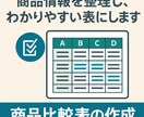 商品情報の比較表を作成します どれを選ぶ？を表にして解決します！ イメージ1