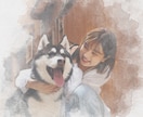 ふんわりとした雰囲気の水彩風でペットの絵を描きます 【キャンバス納品可能】写真をもとにペットの絵を描きます イメージ2