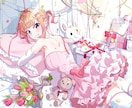 かわいくて色鮮やかなイラスト作成します 美少女キャラ、背景込みの一枚絵、サムネイル、など イメージ6
